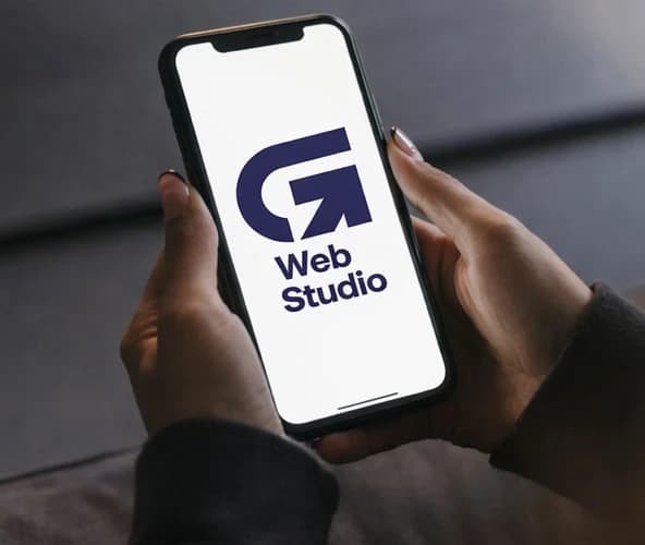 GJWebstudio logo on the phone