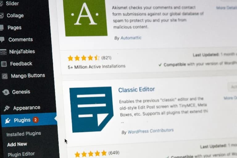 Dashboard showing website maintenance tasks and schedules