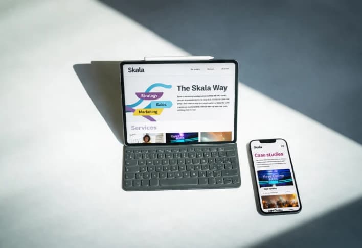 Skala Agency website on laptop and mobile
