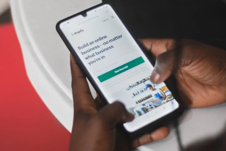 Mobile with shopify website design