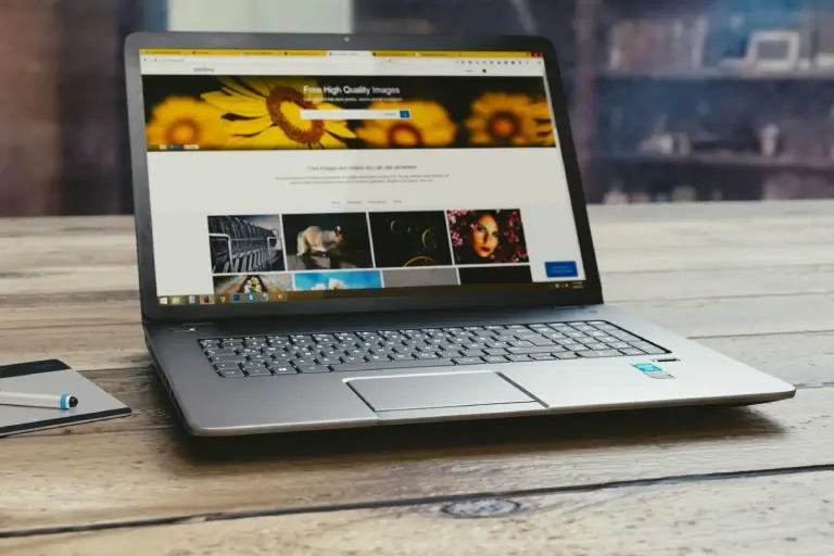 Laptop with wordpress website bespoke design